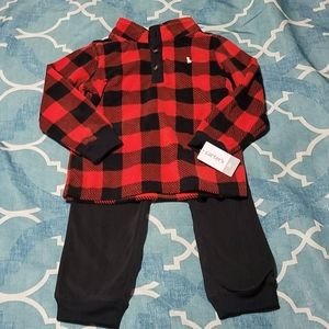 Carters Buffalo Plaid Fleece Set 5t
